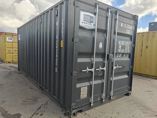Seecontainer 20 Fuß, grau, gebraucht