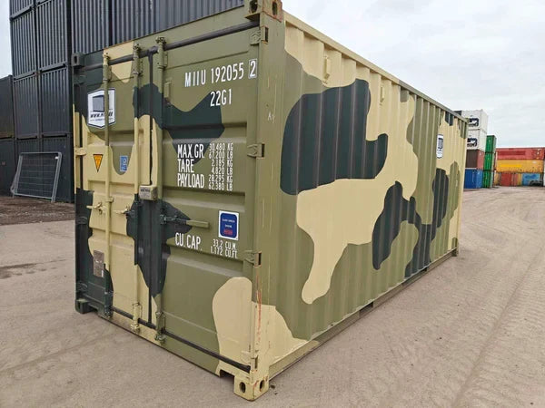 Seecontainer 20 Fuß, militärgrün, gebraucht