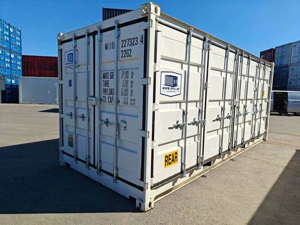 Seecontainer 20 Fuß mit Seitentür, weiß, gebraucht