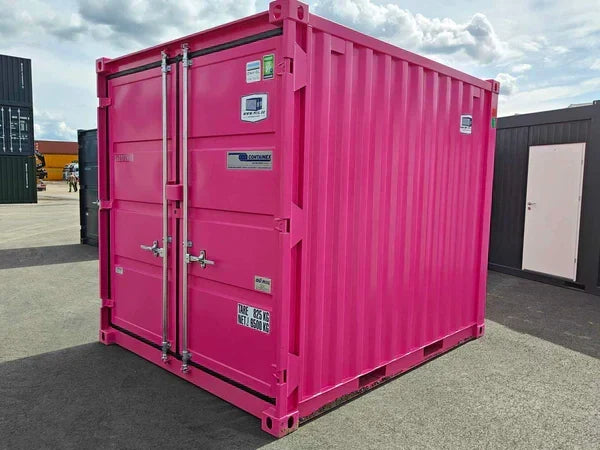 Seecontainer 10 Fuß, rosa, gebraucht