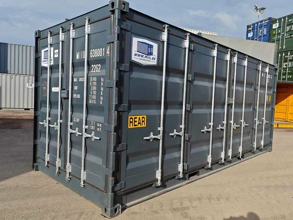 Seecontainer 20 Fuß mit Seitentür, grau, gebraucht